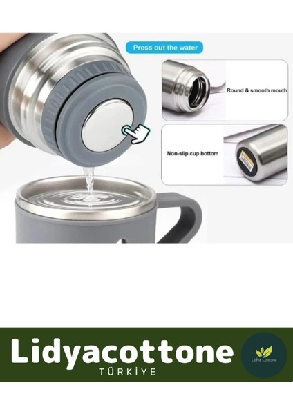 Kahve Termosu 500ML 3 Bardaklı Premium Paslanmaz Çelik Sıcak Tutan Termos Çantalı Hediye fırsatları