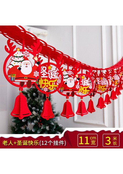 Yeni Noel Partisi Dekorasyon Kapı Asma Bunting Noel Askıları Atmosfer Dekorasyon Askıları (Yurt Dışından)