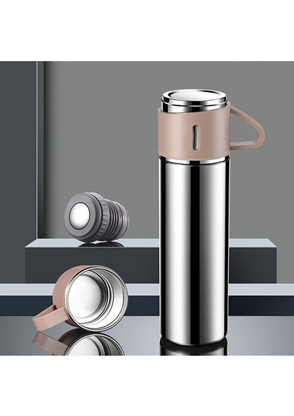 Bardaklı Termos 500ML Premium Paslanmaz Çelik 3 Bardaklı Kahve Termosu Seti Çantalı Hediye modelleri