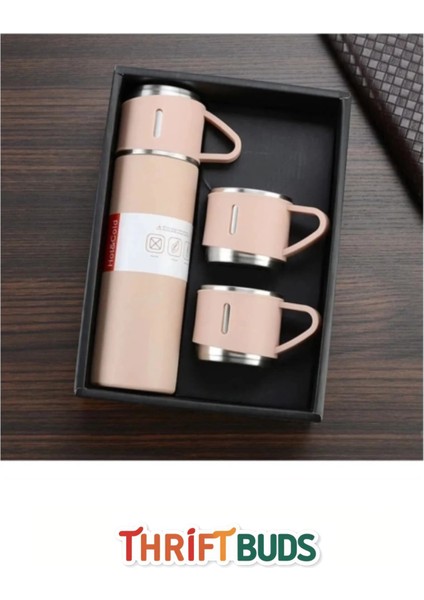 Özel Üretim Paslanmaz Çift Kat Çelik 3 Bardaklı Vakumlu Soğuk Sıcak Çanta Hediyeli Termos Set 550 ml indirimleri