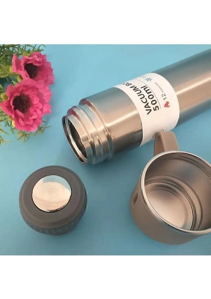 Premium Termos Seti 3 Bardaklı 500ML Paslanmaz Çelik Kahve Termosu Çantalı Hediye
