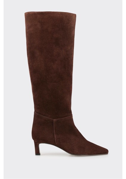 Kahve Deri Kadın Çizme