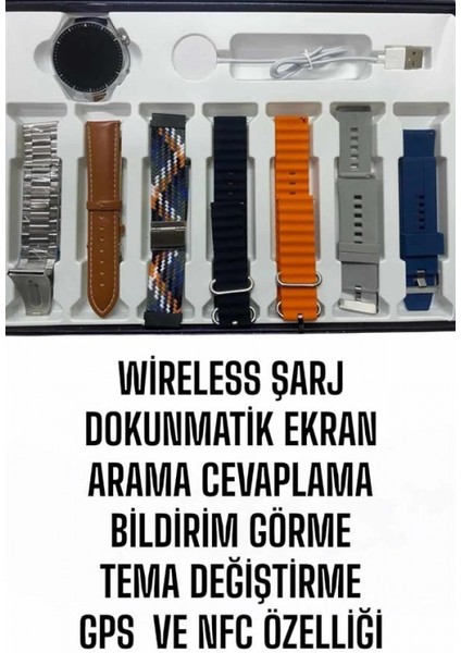 Akıllı Saat 7 Kordonlu Yeni Nesil Arama Cevaplayan Çok Fonksiyonlu