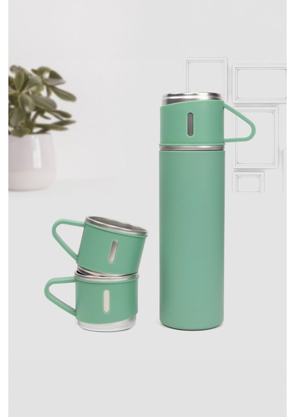 Premium Termos Bardak 500ML Set 3 Bardaklı Paslanmaz Çelik Kahve Termosu Hediye Çantalı fiyatları