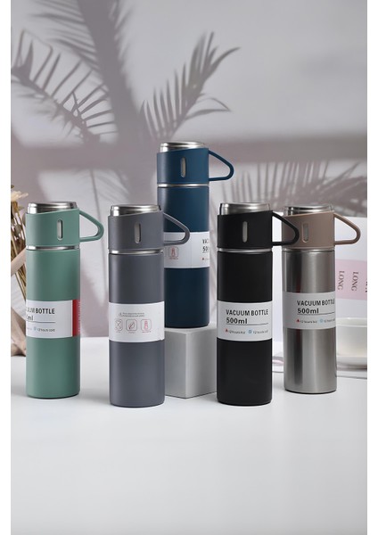 Çelik 3 Bardaklı Termos Fincan Seti Vakumlu Kamp Seti 12 Saat Sıcak 12 Saat Soğuk Kalabilen Termos I fırsatları