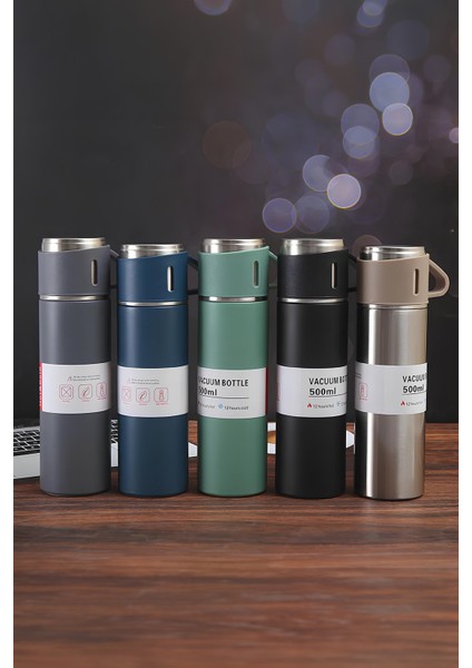 Çelik 3 Bardaklı Termos Fincan Seti Vakumlu Kamp Seti 12 Saat Sıcak 12 Saat Soğuk Kalabilen Termos I indirimleri