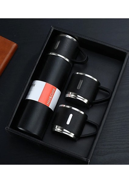 Paslanmaz Çelik Termos Mavi Renk 3 Bardaklı Termos Seti Vakumlu Termos Set Içecek 500 ml Paslanmaz Ç fiyatları