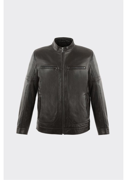 Kahve Deri Erkek Ceket