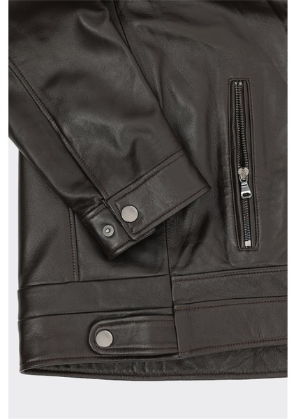 Kahve Deri Erkek Ceket modelleri