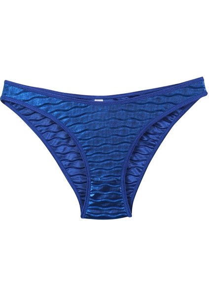 Kadın Mavi Dalga Desenli Parlak 2'li Slip modelleri