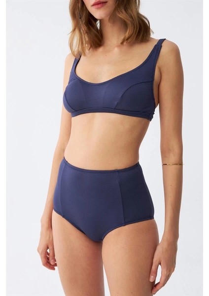 Kadın Basic Lacivert Pedli Yüksek Bel Bikini Takımı indirimleri