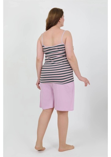 Kadın Büyük Beden Ip Askılı Penye Şortlu Takım Lila fırsatları