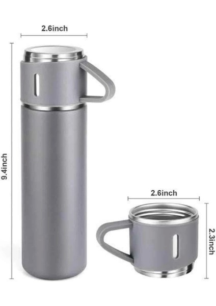 Paslanmaz Çelik Termos 500ML 3 Bardaklı Premium Kahve Termosu Çay Termosu Çanta Hediyeli fırsatları