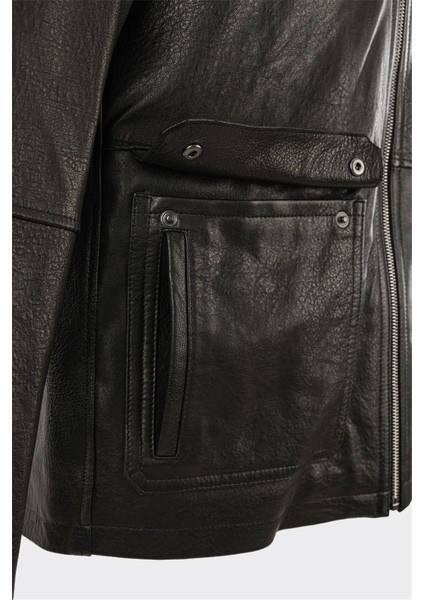 Siyah Deri Erkek Ceket modelleri