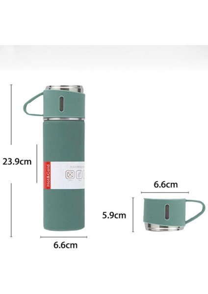 El Termosu 500ML 3 Bardaklı Set Paslanmaz Çelik Kahve Termosu A+ Kalite Hediye Çantalı modelleri