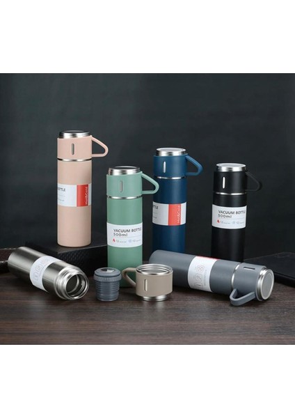 El Termosu 500ML 3 Bardaklı Set Paslanmaz Çelik Kahve Termosu A+ Kalite Hediye Çantalı indirimleri