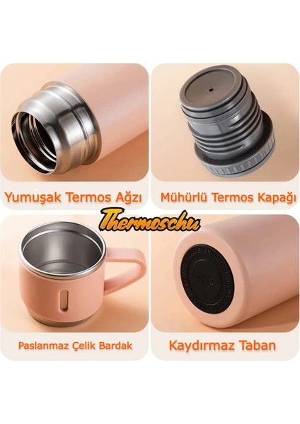 Artbases 3 Bardaklı Metal Termos Seti 500 ml Siyah Kutulu Tr modelleri