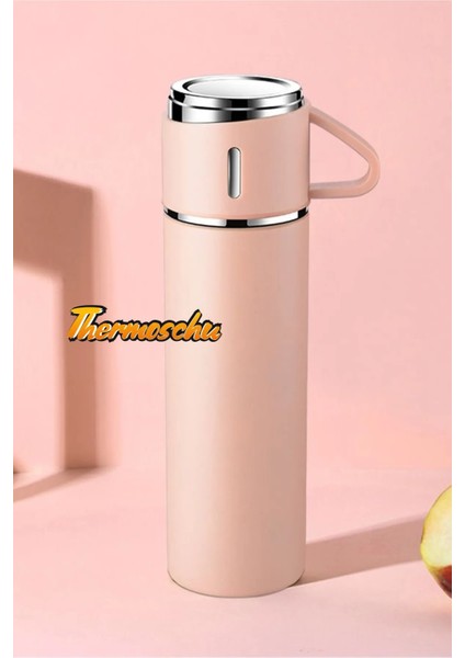 Artbases 3 Bardaklı Metal Termos Seti 500 ml Siyah Kutulu Tr