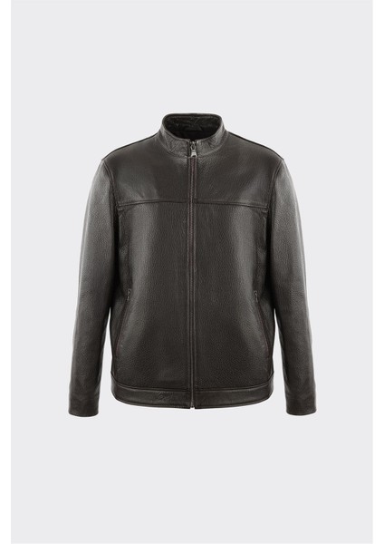 Kahve Deri Erkek Ceket