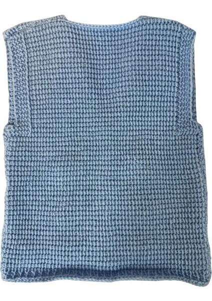 8686 El Örgüsü Yüz Figür Desenli Örgü Yelek - 1 - 3 Yaş fırsatları