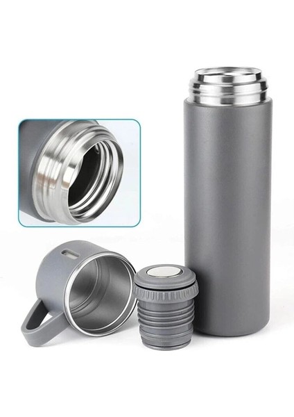 3 Bardaklı Paslanmaz Çelik Termos 500ML Premium A+ Kalite Kahve Termosu Çantalı Hediye