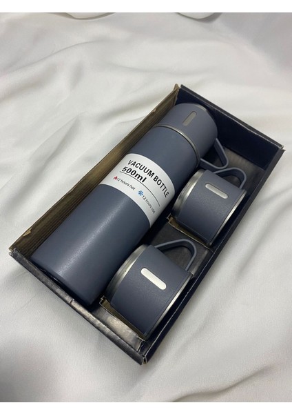 Premium 500ML Termos Bardak Seti 3 Bardaklı Paslanmaz Çelik Kahve Termosu Çantalı fiyatları