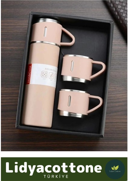 3 Bardaklı Soğuk Sıcak Termos Vakumlu Termos Set Çanta Hediyeli Paslanmaz Çelik 550 ml 500 ml Çelik fiyatları