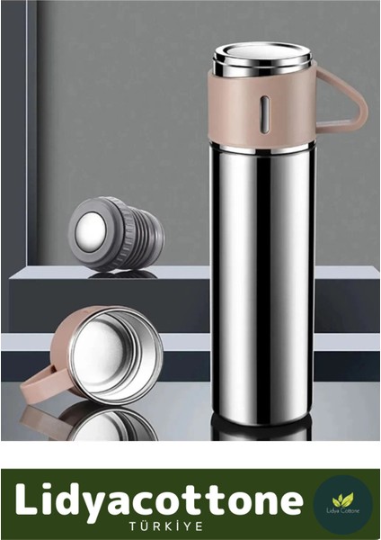 3 Bardaklı Soğuk Sıcak Termos Vakumlu Termos Set Çanta Hediyeli Paslanmaz Çelik 550 ml 500 ml Çelik modelleri