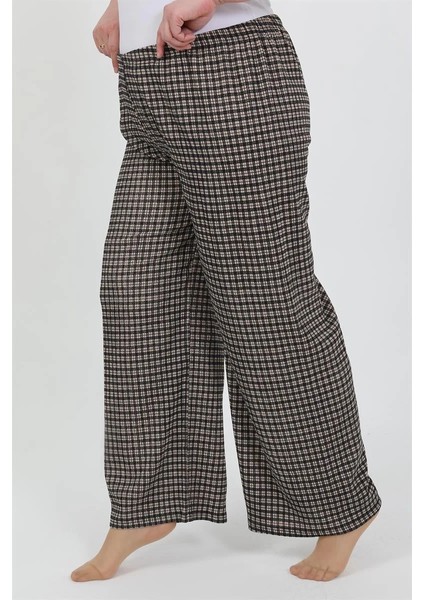 Kadın Büyük Beden Bürümcük Pantolon Kahve fırsatları