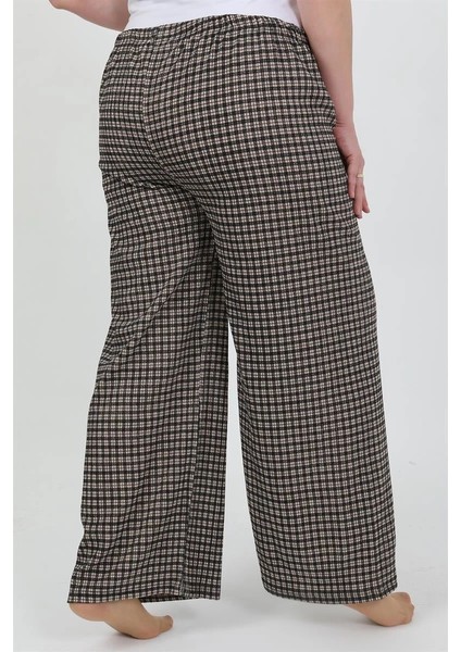 Kadın Büyük Beden Bürümcük Pantolon Kahve indirimleri