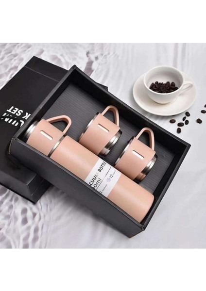 Termos Seti 3 Bardaklı 500ML Paslanmaz Çelik Kahve Termosu Sıcak Su Termosu Hediye Çantalı modelleri