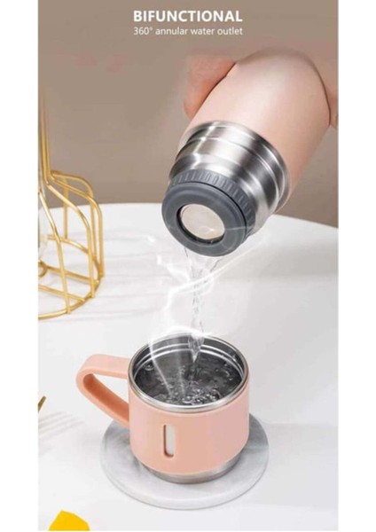 Termos Seti 3 Bardaklı 500ML Paslanmaz Çelik Kahve Termosu Sıcak Su Termosu Hediye Çantalı indirimleri