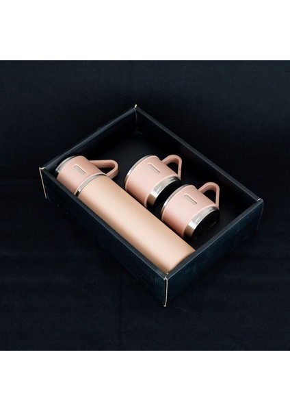 Paslanmaz Çelik 3 Bardaklı Vakumlu Termos Hediyelik Set 680 Ml, 12-24 Saate Kadar Isı Koruma Içecek indirimleri