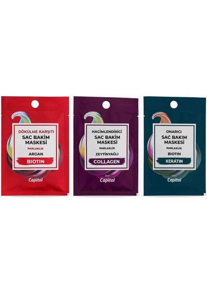 3'lu Saç Maskesi (Biotin Keratin Collagen)