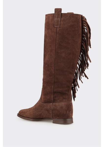 Kahve Deri Kadın Çizme modelleri