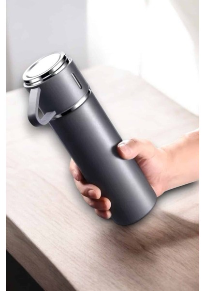 Termos Bardak 500ML 3 Bardaklı A+ Kalite Paslanmaz Çelik Kahve Çay Termosu Hediye Çantalı fırsatları