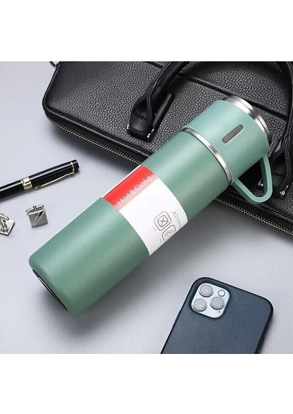 3 Bardaklı Termos 500ML Premium Kalite Paslanmaz Çelik Kahve Termosu Çay Termosu Hediye Çantalı modelleri