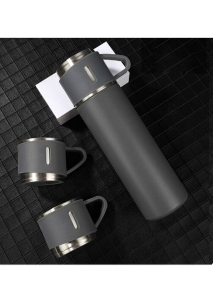 Çelik Termos 500ML 3 Bardaklı A+ Kalite Kahve Termosu Kamp Termosu Seti Çantalı Hediye fiyatları