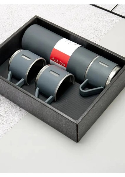 Bardaklı Termos 500ML Premium Paslanmaz Çelik 3 Bardaklı Kahve Termosu Seti Çanta Hediye modelleri