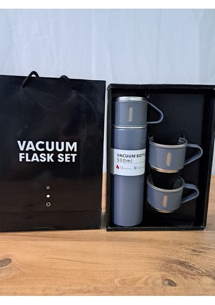 Özel Üretim Paslanmaz Çelik 3 Bardaklı Soğuk Sıcak Termos Vakumlu Termos Set Çanta Hediyeli 550 ml > fırsatları
