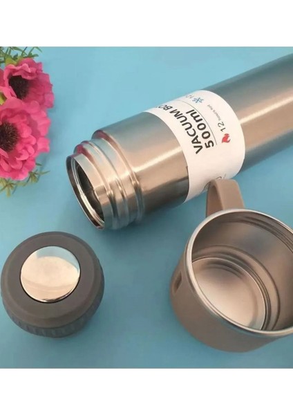 Çantalı 500ML 3 Parça Bardaklı Çelik Termos Seti (4490) Tek Kişilik Paslanmaz Çelik Çok Renkli 12 S fiyatları