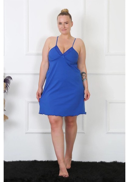 Kadın Sax Pamuklu Ip Askılı Büyük Beden Gecelik indirimleri