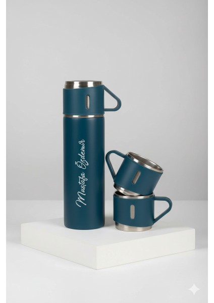 Kamp Termosu 500ML 3 Bardaklı A+ Kalite Çelik Termos Kahve Çay Termosu Hediye Çantalı