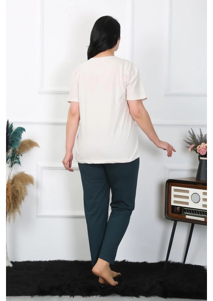 Kadın Büyük Beden Krem Pijama Takımı fırsatları