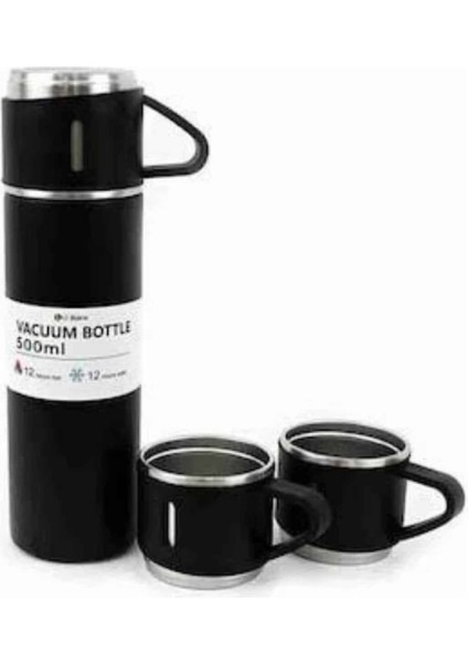 Bardaklı Çelik Termos 500ML Set 3 Bardaklı A+ Kalite Kahve Termosu Çantalı Hediye fiyatları