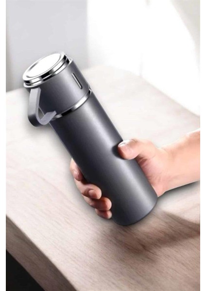 Küçük Termos 500ML 3 Bardaklı Premium Paslanmaz Çelik Kahve Çay Termosu Hediye Çantalı modelleri
