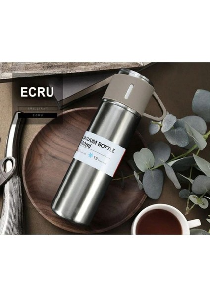 Küçük Termos 500ML 3 Bardaklı A+ Kalite Paslanmaz Çelik Kahve Termosu Hediye Çantalı fiyatları