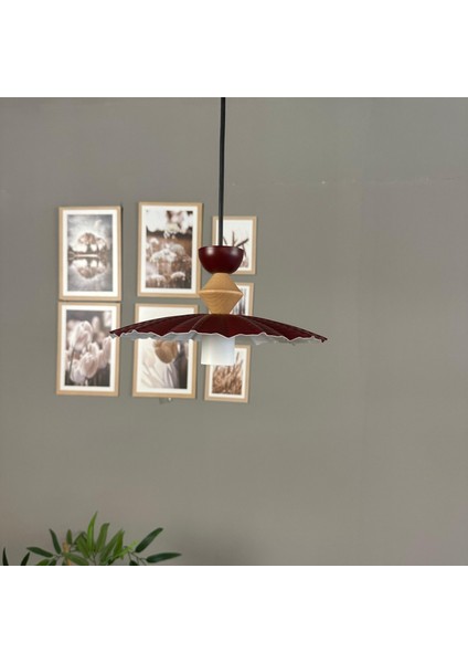 Moriva Vişne Çürüğü Metal Avize Q Şapka Başlık Tekli Rustik Cafe Modern Sarkıt Aydınlatma