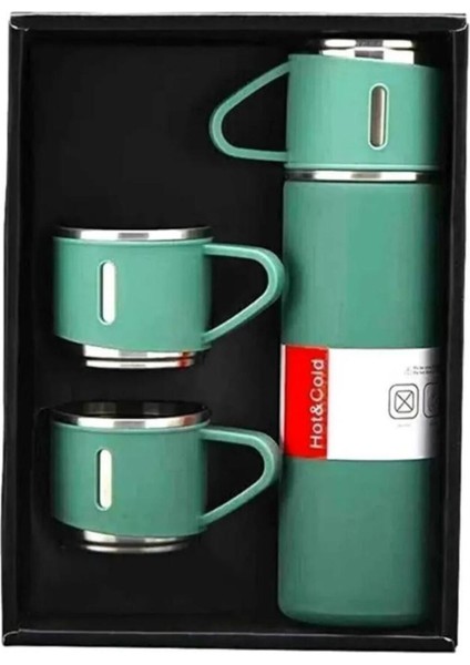 3 Bardaklı 500ML Termos Seti A+ Kalite Paslanmaz Çelik Kahve Çay Termosu Hediye Çantalı fırsatları