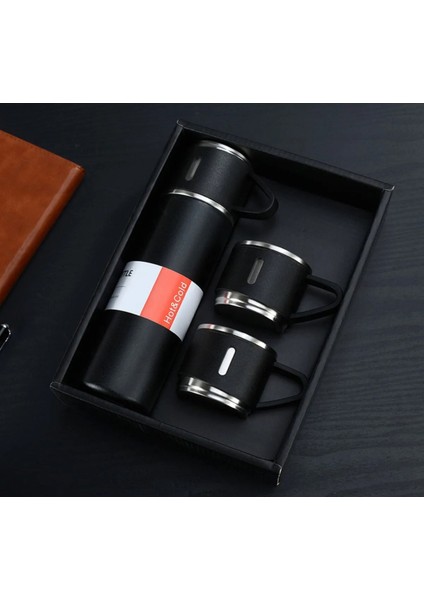 Kamp Piknik Için Ideal 3 Bardaklı 500ML Termos Sıcak ve Soğuk Tutan Kahve Çay Içecek Termosu Urzgrup